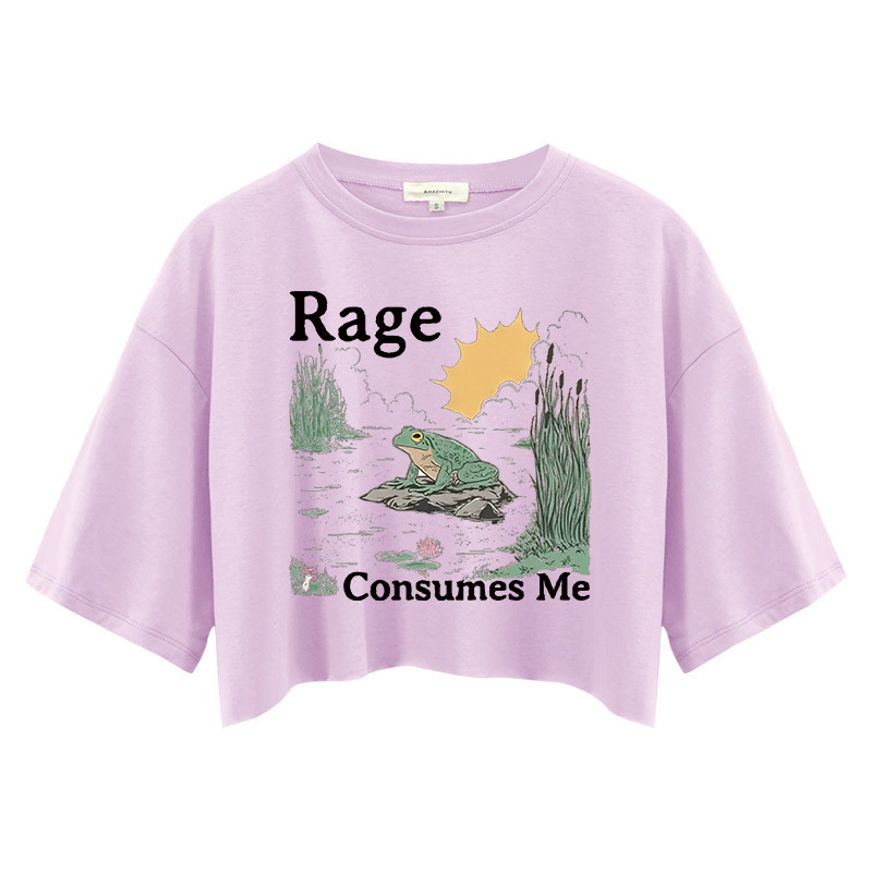Tokyocanvas Rage Consumes Me Frog Pond Crop Top