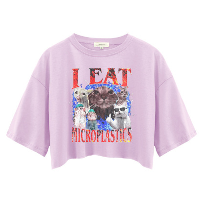 Tokyocanvas I Eat Microplastics Crop Top