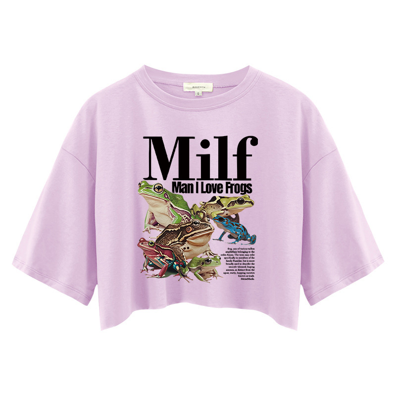 Tokyocanvas Man I Love Frogs Meme Crop Top