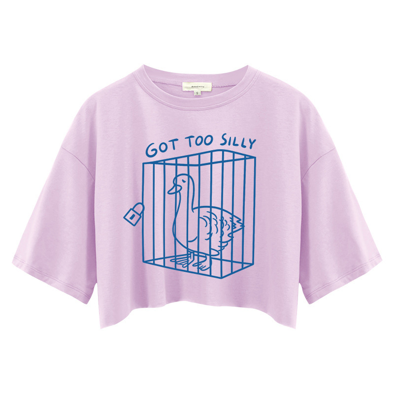 Tokyocanvas Got Too Silly Funny Crop Top