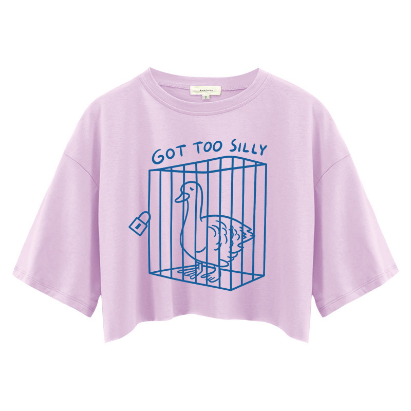 Tokyocanvas Got Too Silly Funny Crop Top