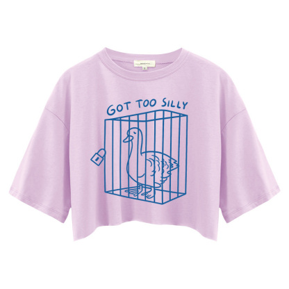 Tokyocanvas Got Too Silly Funny Crop Top