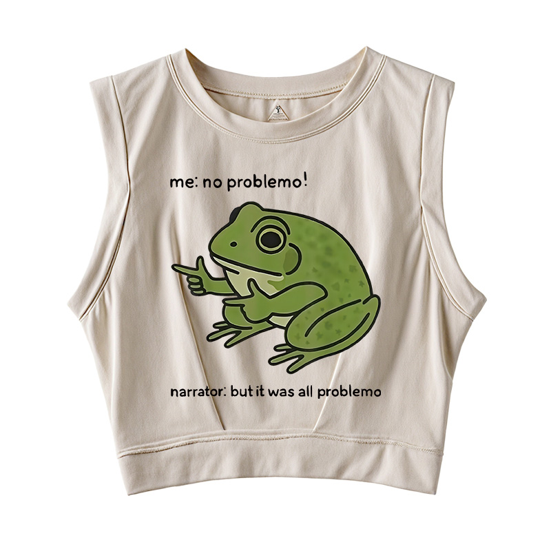 Tokyocanvas Stupid Frog Meme Sleeveless Crop Top