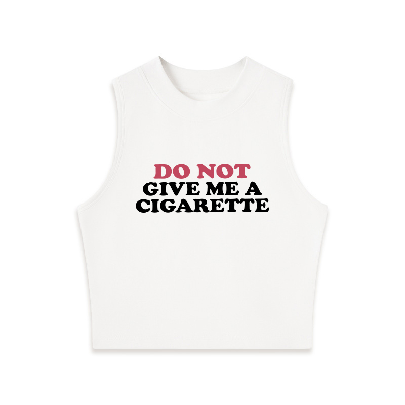 Tokyocanvas Do Not Give Me A Cigarette Crew Neck Crop Top