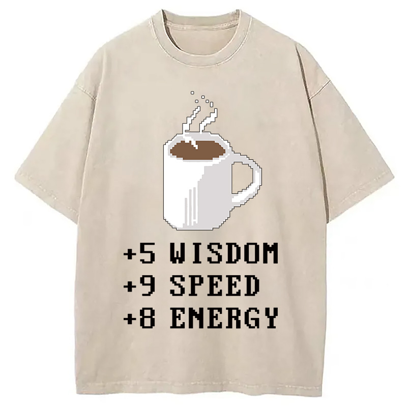 Tokyocanvas Coffee Plus To Stats Washed T-Shirt