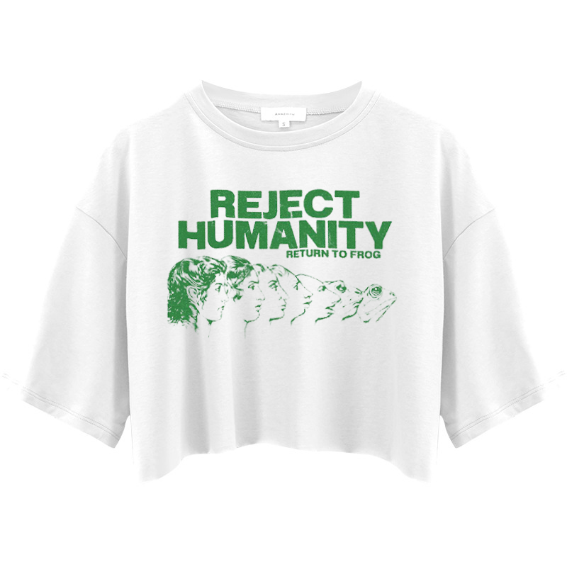 Tokyocanvas Reject Humanity Meme Crop Top