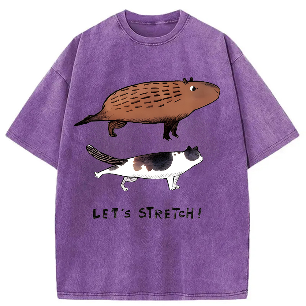 Tokyocanvas Let's Stretch Together Washed T-Shirt