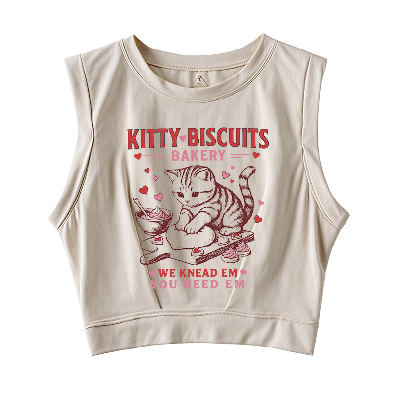 Tokyocanvas Kitty Biscuits Bakery Sleeveless Crop Top