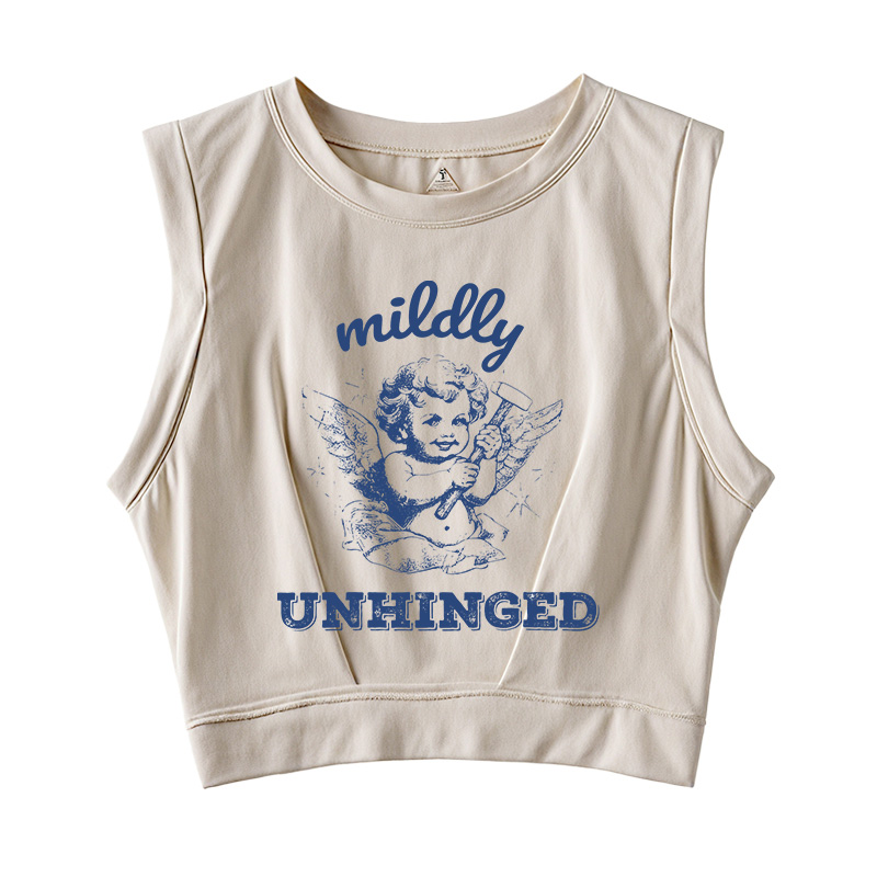 Tokyocanvas Vintage Cherub Angel Sleeveless Crop Top