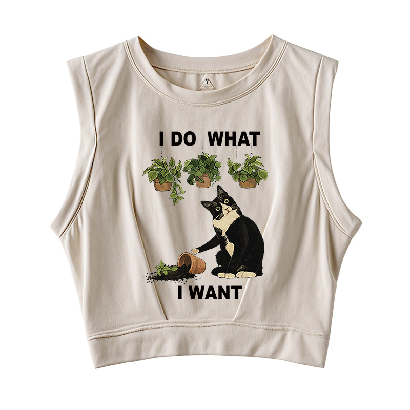 Tokyocanvas I Do What I Want Cat Sleeveless Crop Top