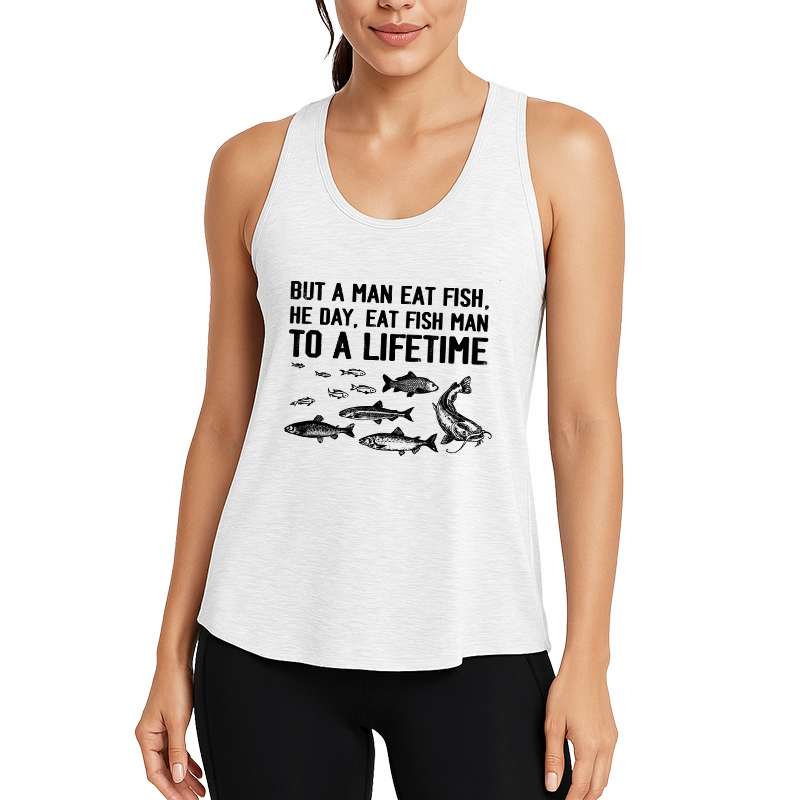 Tokyocanvas Buy a Man Eat Fish Fitness Tank