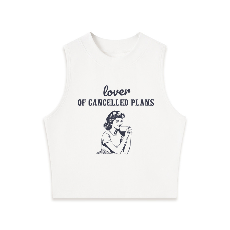 Tokyocanvas Lover of Cancelled Plans Crew Neck Crop Top