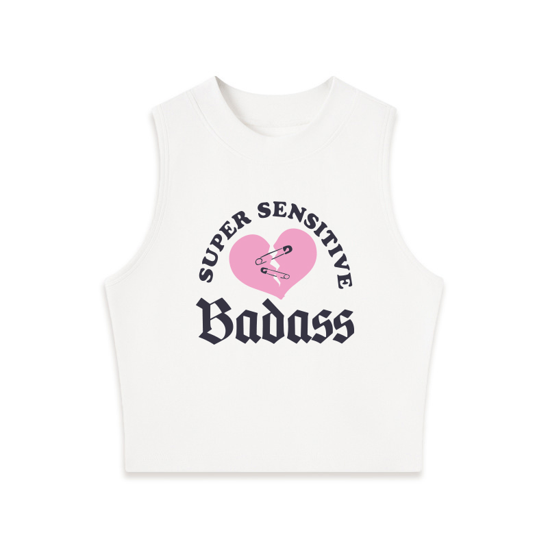 Tokyocanvas Super Sensitive Badass Crew Neck Crop Top