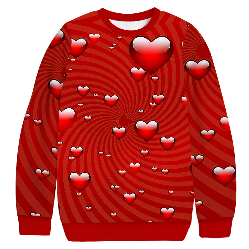 Tokyocanvas Valentine's Day Spinning Heart Casual Ugly Sweatshirt