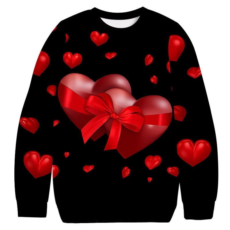Tokyocanvas Valentine's Day Gift Heart Casual Ugly Sweatshirt