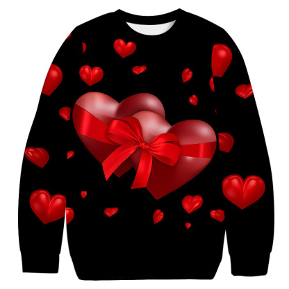 Tokyocanvas Valentine's Day Gift Heart Casual Ugly Sweatshirt