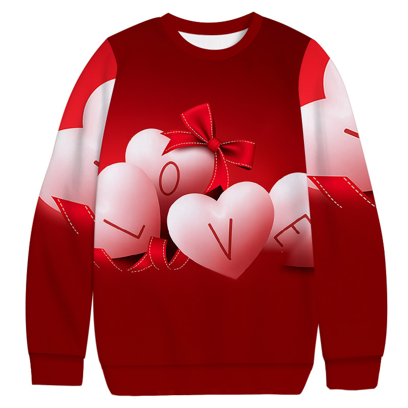 Tokyocanvas Valentine's Day LOVE Heart Casual Ugly Sweatshirt