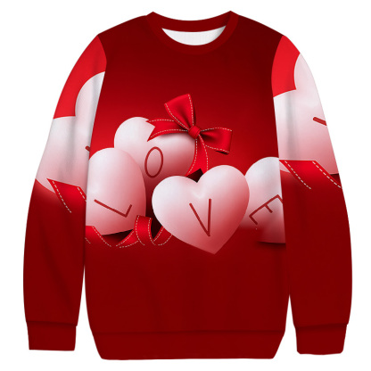 Tokyocanvas Valentine's Day LOVE Heart Casual Ugly Sweatshirt