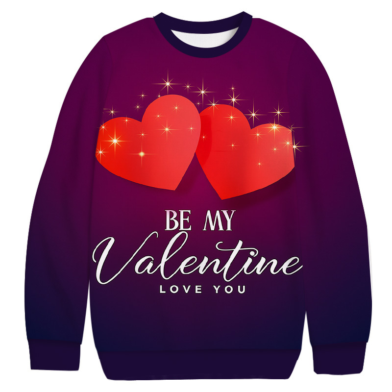 Tokyocanvas Valentine's Day Heart to Heart Casual Ugly Sweatshirt