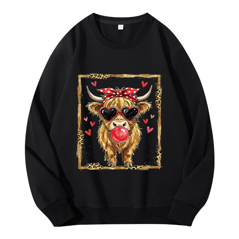 Tokyocanvas Highland Cow Valentine Classic Sweatshirt