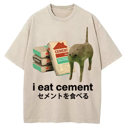 Tokyocanvas I Eat Cement Washed T-Shirt