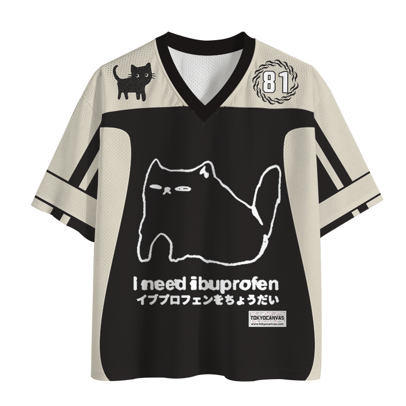 Tokyocanvas I Need Ibuprofen Cat Mesh Jersey