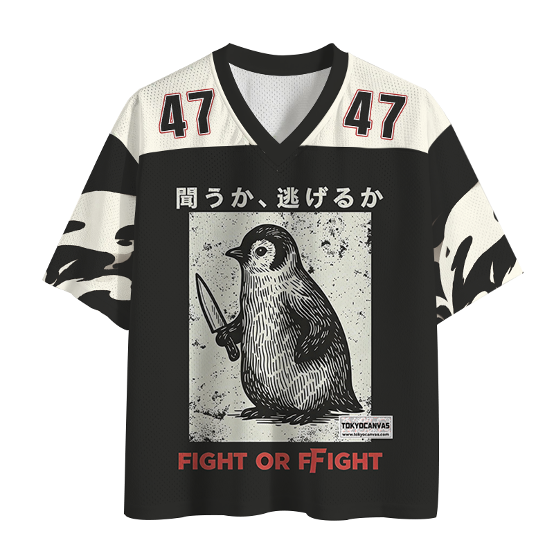 Tokyocanvas Fight Or Flight Funny Mesh Jersey
