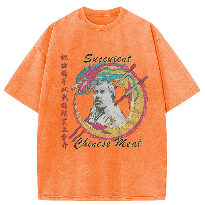 Tokyocanvas Succulent Chinese Meal Meme Washed T-Shirt