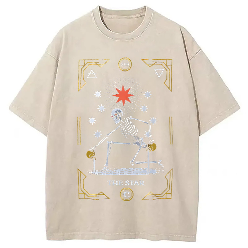 Tokyocanvas Cloak Tarot Star Washed T-Shirt