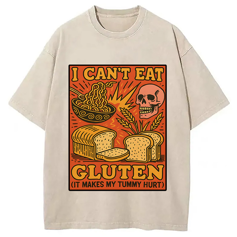 Tokyocanvas Funny Gluten Intolerance Meme Washed T-Shirt