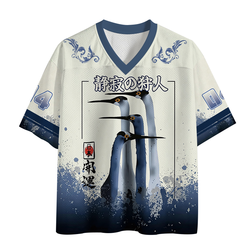 Tokyocanvas Retro Sandhill Crane Mesh Jersey