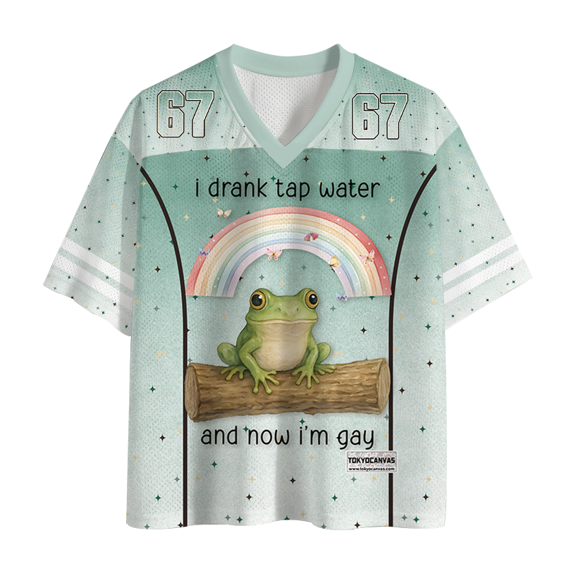 Tokyocanvas I Drank Tap Water Now I'm Gay Funny Mesh Jersey