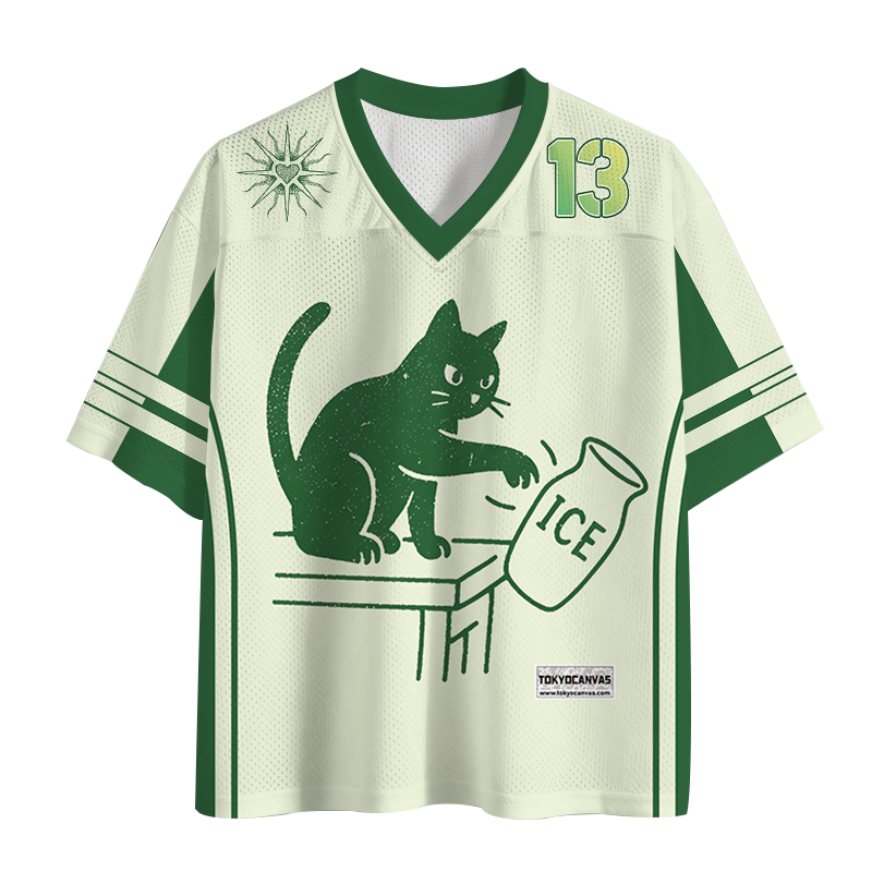 Tokyocanvas Abolish ICE Funny Cat Mesh Jersey