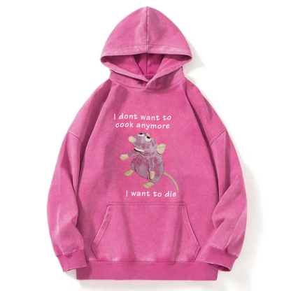 Tokyocanvas I Don't Want To Cook Anymore Washed Hoodie