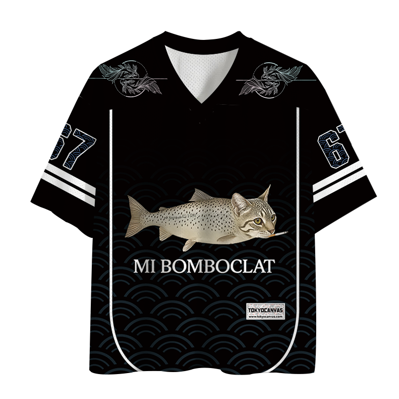 Tokyocanvas Bomboclat Fish Cat Meme Mesh Jersey