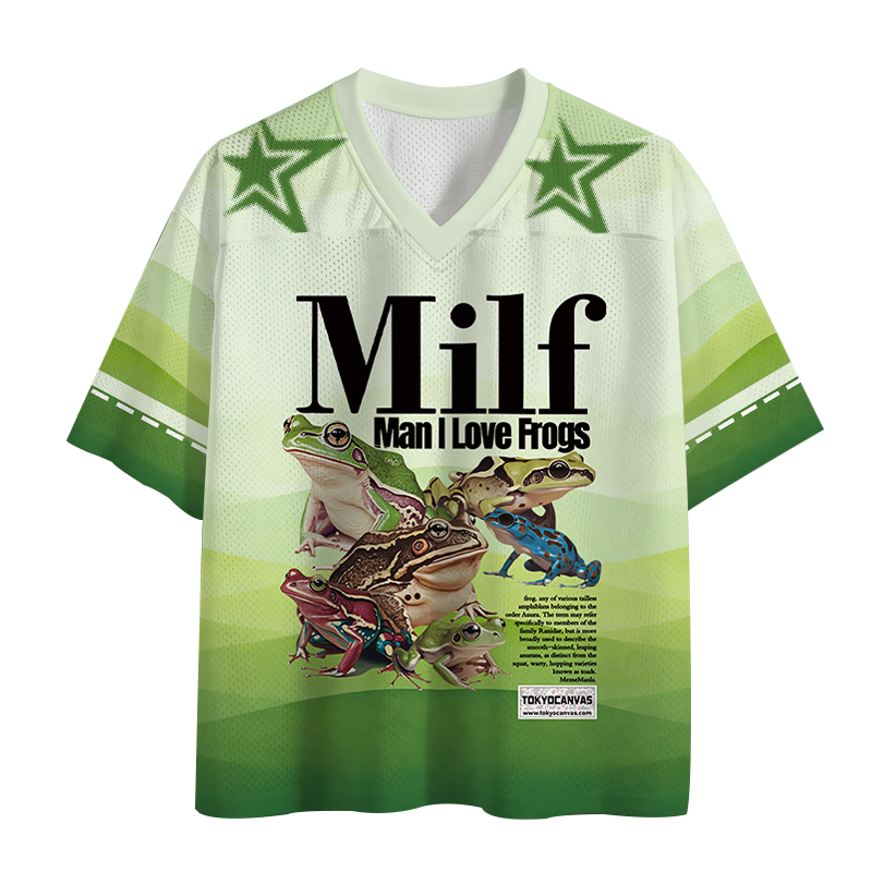 Tokyocanvas Man I Love Frogs Meme Mesh Jersey