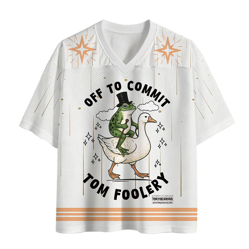 Tokyocanvas Frog Riding Goose Funny Sarcastic Meme Mesh Jersey