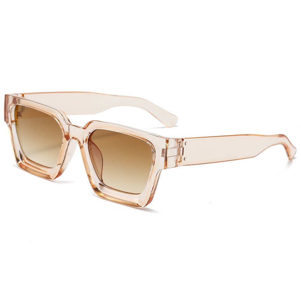 Tokyocanvas Thick-framed Translucent Tea Sunglasses
