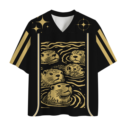 Tokyocanvas Woodcut Otter Mesh Jersey