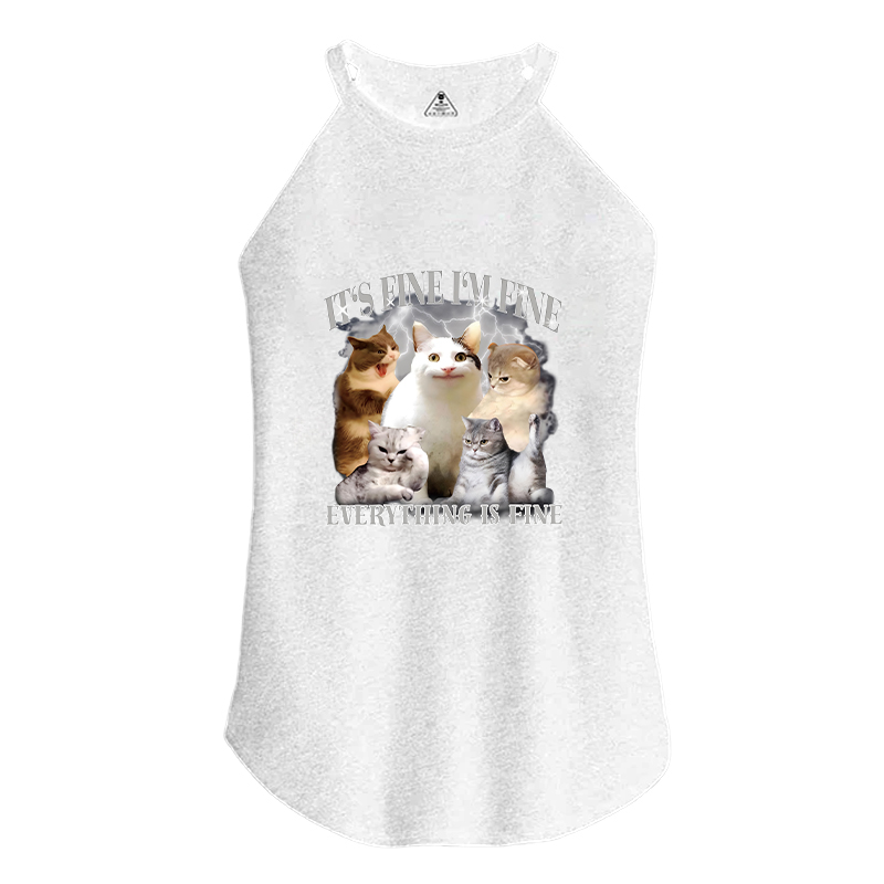 Tokyocanvas Everything Is Fine Cat Meme Cotton Tank