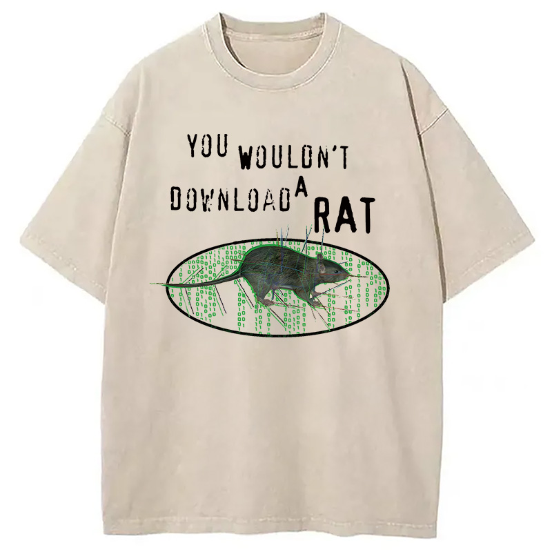Tokyocanvas You Wouldn't Download a Rat Washed T-Shirt