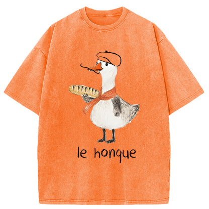 Tokyocanvas Funny French Goose Washed T-Shirt