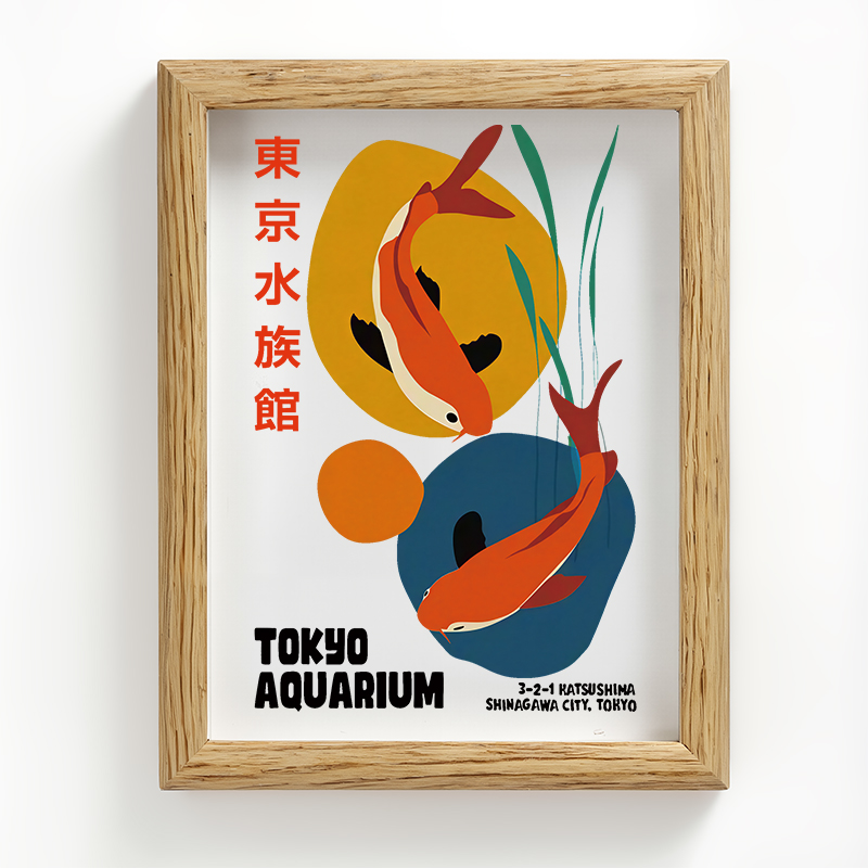 Tokyocanvas Tokyo Koi Dreams Framed Art Print
