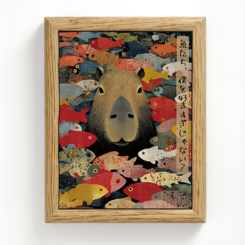 Tokyocanvas Am I Too Lovable Capybara Framed Art Print