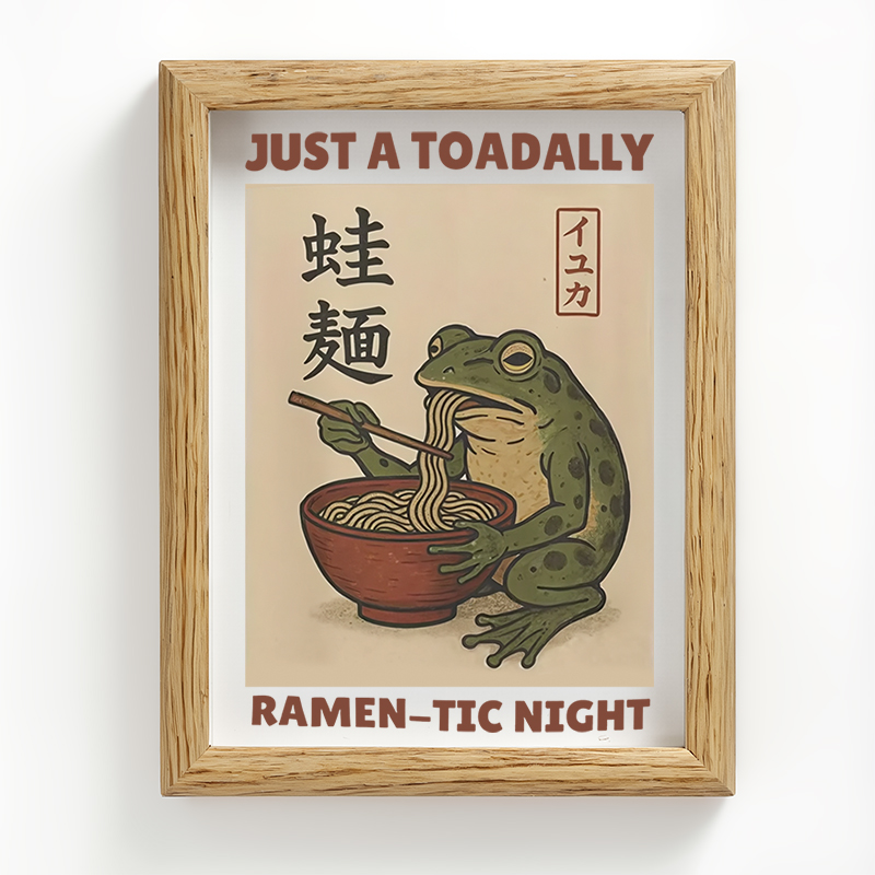 Tokyocanvas Toadally Fun Ramen Framed Art Print