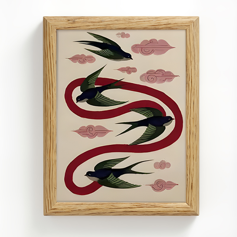 Tokyocanvas Swallows Return Framed Art Print