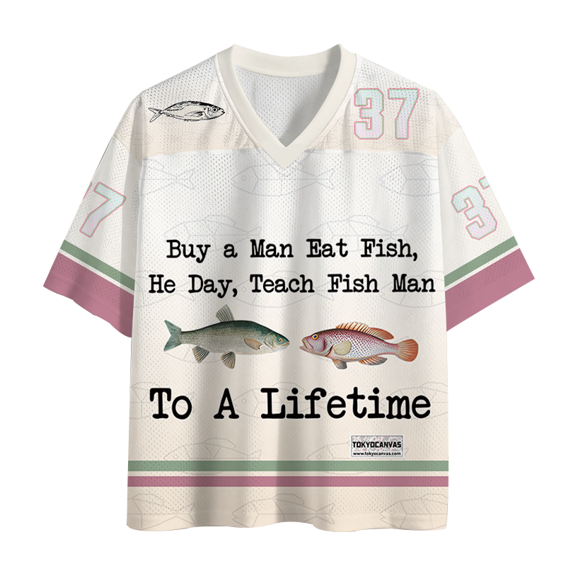 Tokyocanvas Buy a Man Eat Fish Meme Mesh Jersey
