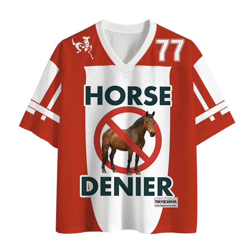 Tokyocanvas Funny Horse Denier Conspiracy Theory Mesh Jersey