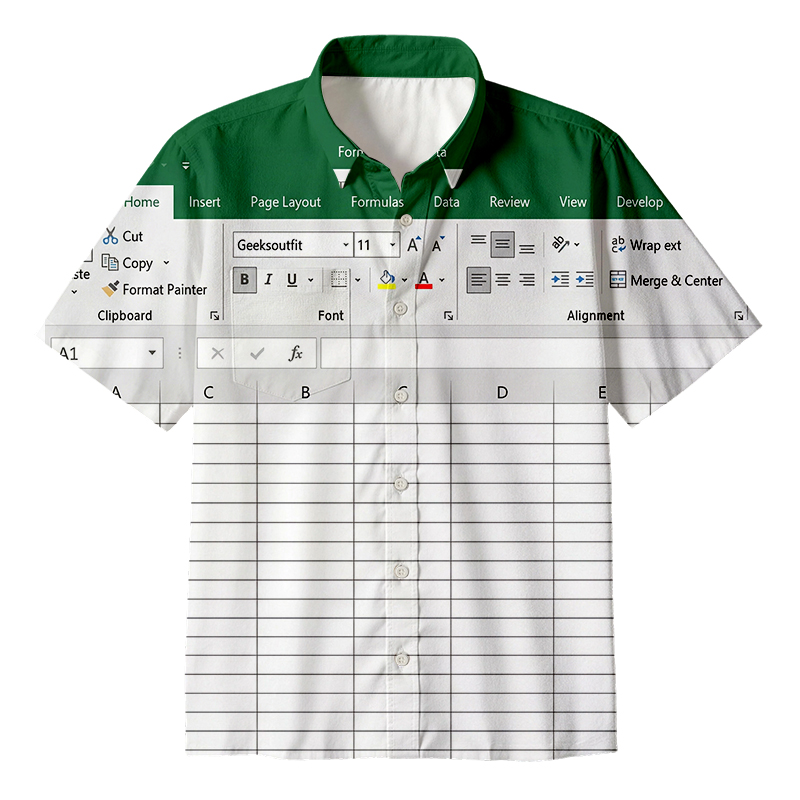 Tokyocanvas Excel Funny Work Button Up Pocket Shirt