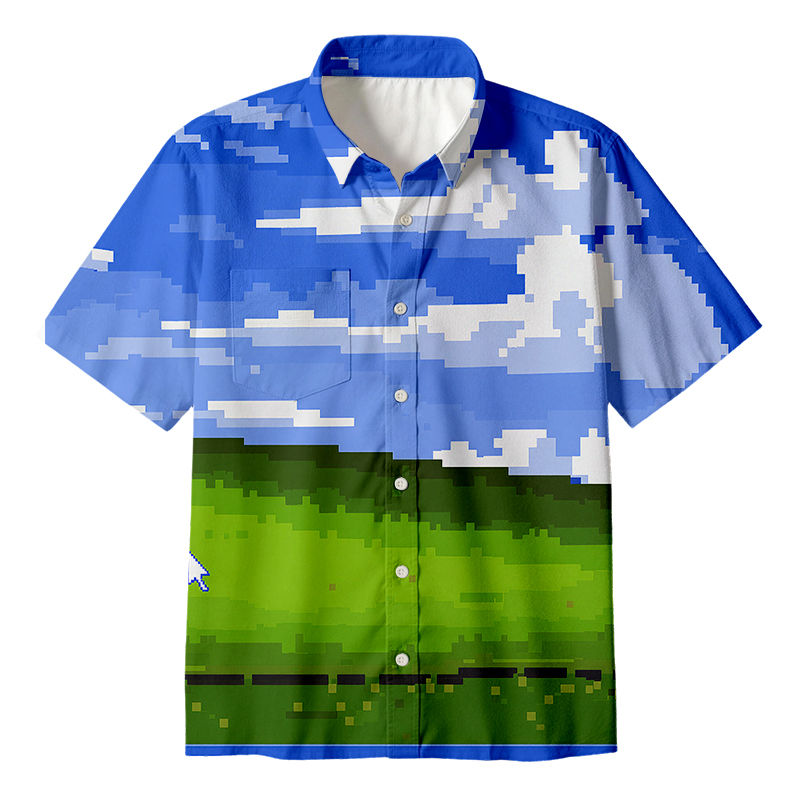 Tokyocanvas Win XP Wallpaper Pixel Button Up Pocket Shirt